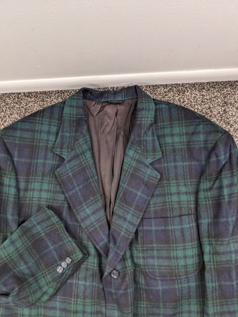 Vintage Tommy Hilfiger Sport Coat Flannel Wool Blackwatch Plaid 48R (XL) US Made
